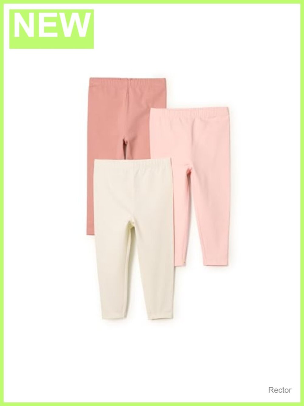 Toddler Baby Cotton Ankle Leggings 3 Pack High Rise Fitted Pull On